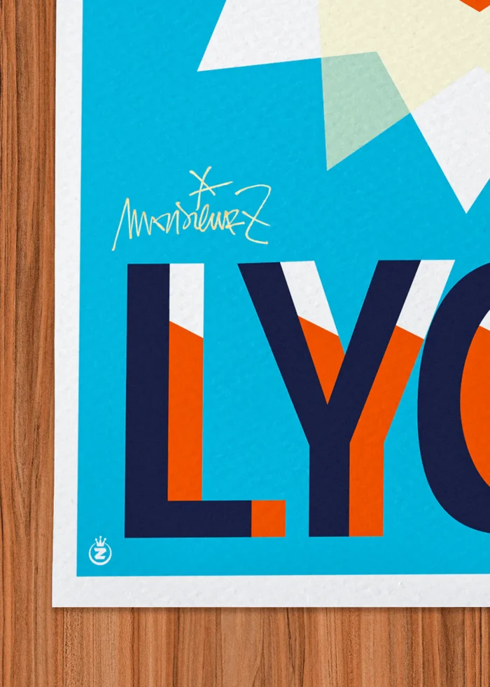 Signature-353 Affiche Lyon Signée Monsieur Z, Tirage d'art,