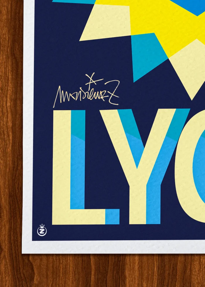 Signature-354 Affiche Lyon Signée Monsieur Z, Tirage d'art,