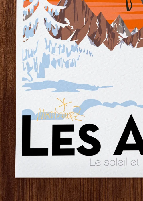 Affiche montagne Signée Monsieur Z, Tirage d'art,