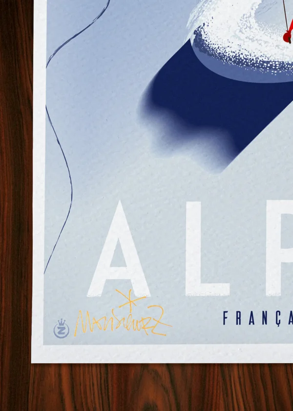 Signature-360 Affiche montagne Signée Monsieur Z, Tirage d'art,