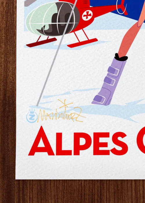Affiche montagne Signée Monsieur Z, Tirage d'art,