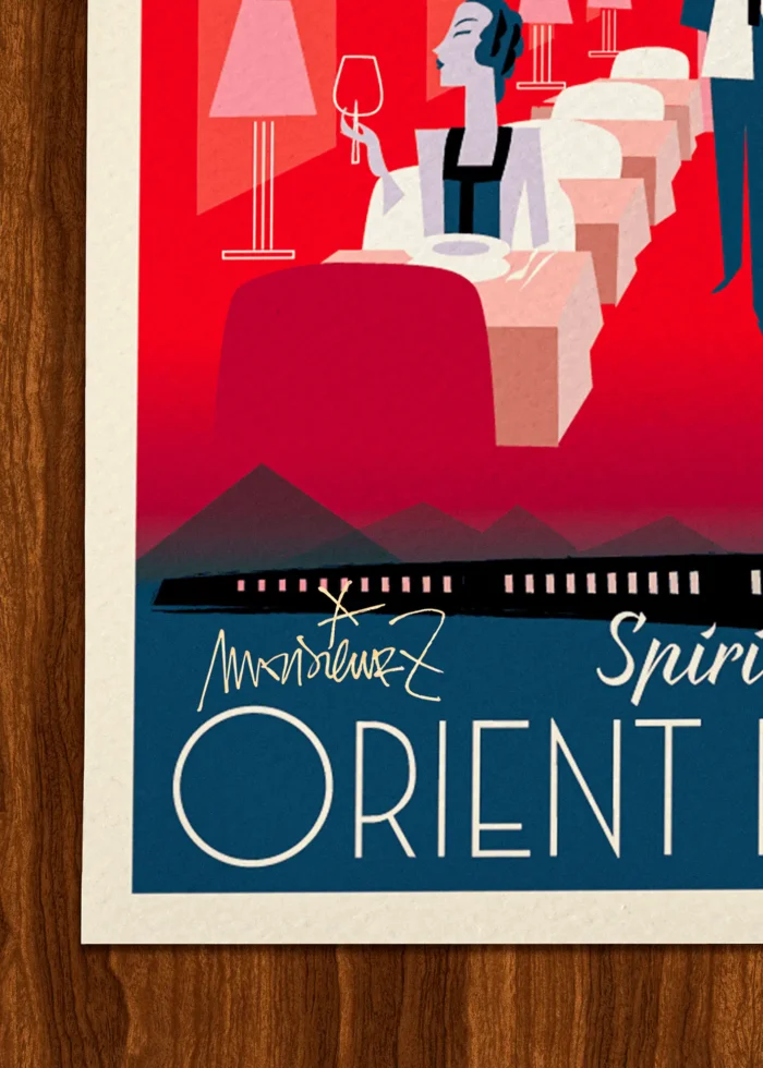 Signature-364 Affiche Train Signée Monsieur Z, Tirage d'art,