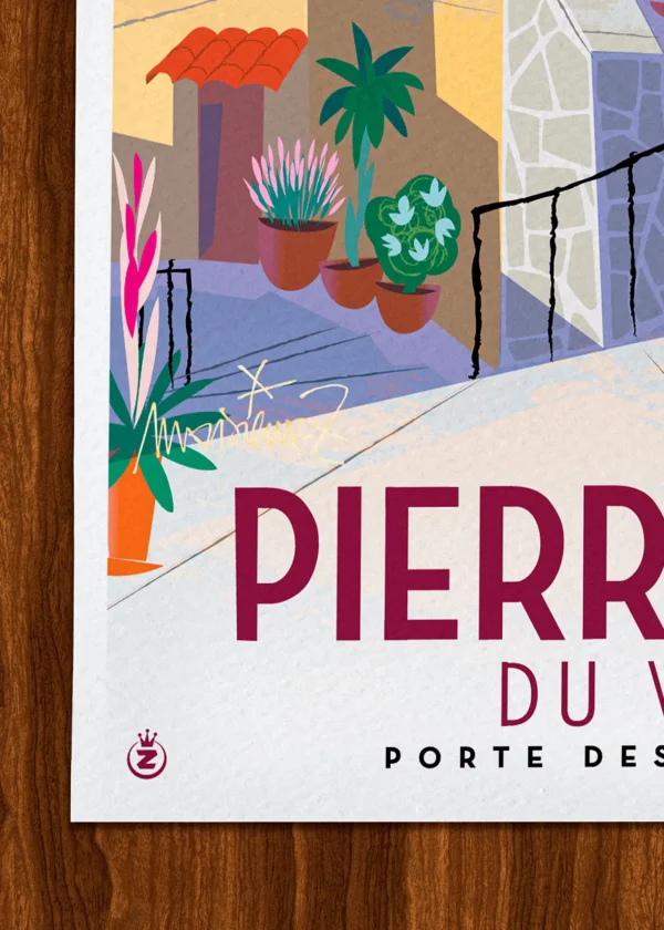 Signature-378 Affiche Pierrefeu Signée Monsieur Z, Tirage d'art,