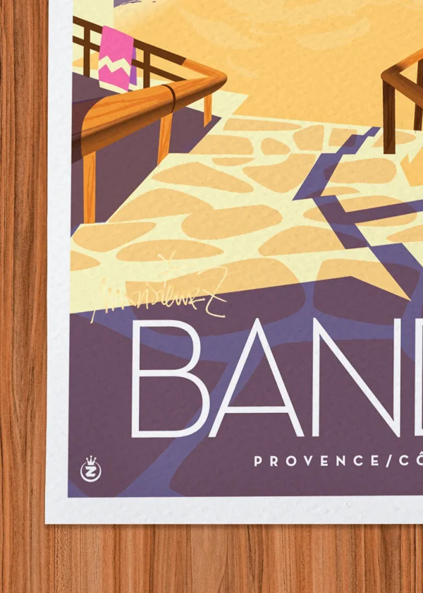 Signature-382 Affiche Bandol Signée Monsieur Z, Tirage d'art,