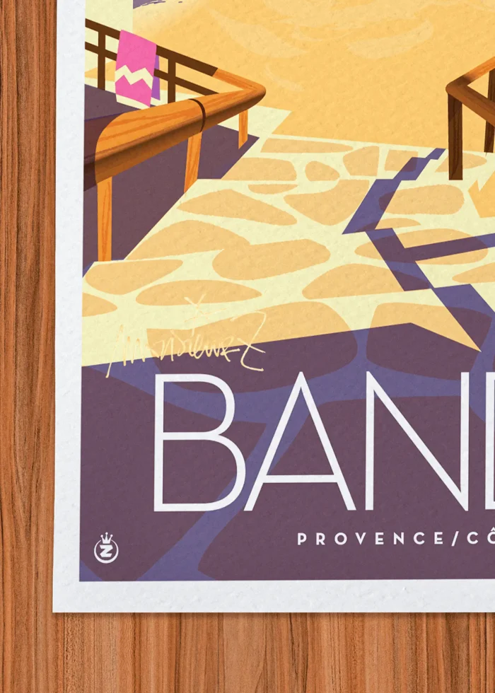 Signature-382 Affiche Bandol Signée Monsieur Z, Tirage d'art,