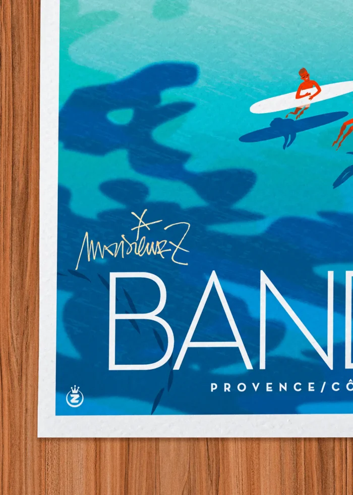 Signature-383 Affiche Bandol Signée Monsieur Z, Tirage d'art,