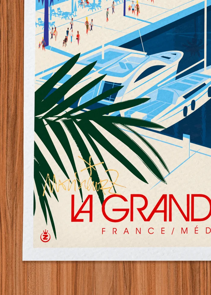 Signature-386 Affiche La grande motte Signée Monsieur Z, Tirage d'art,