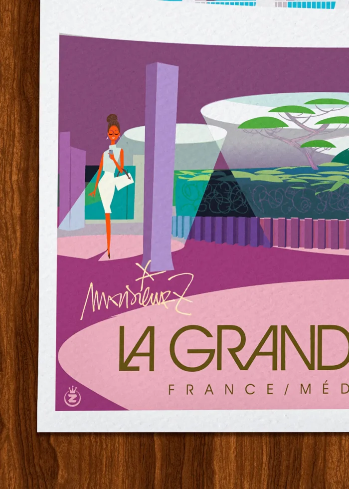 Signature-388 Affiche La grande motte Signée Monsieur Z, Tirage d'art,