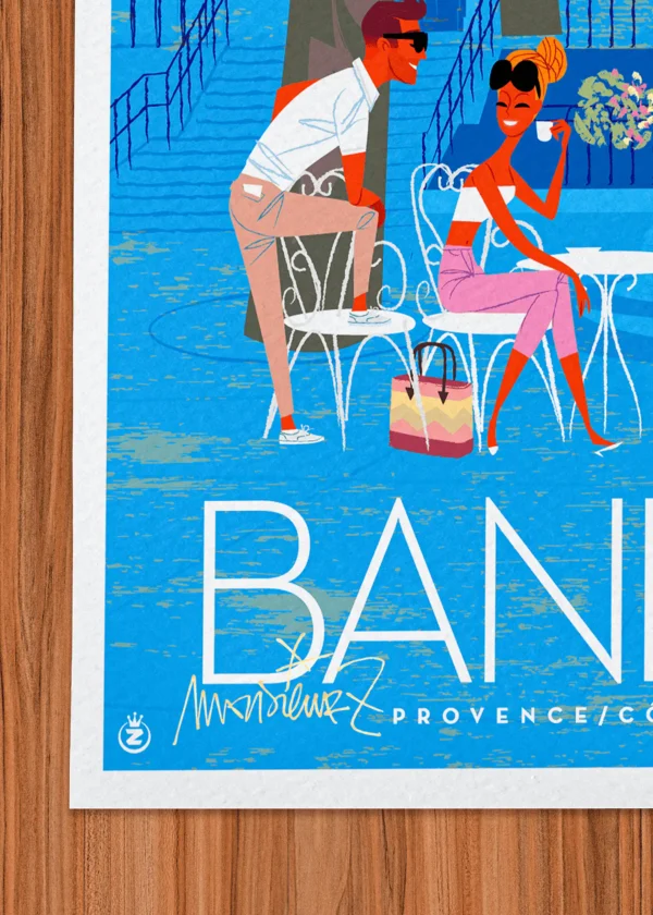 Signature-390 Affiche Bandol Signée Monsieur Z, Tirage d'art,