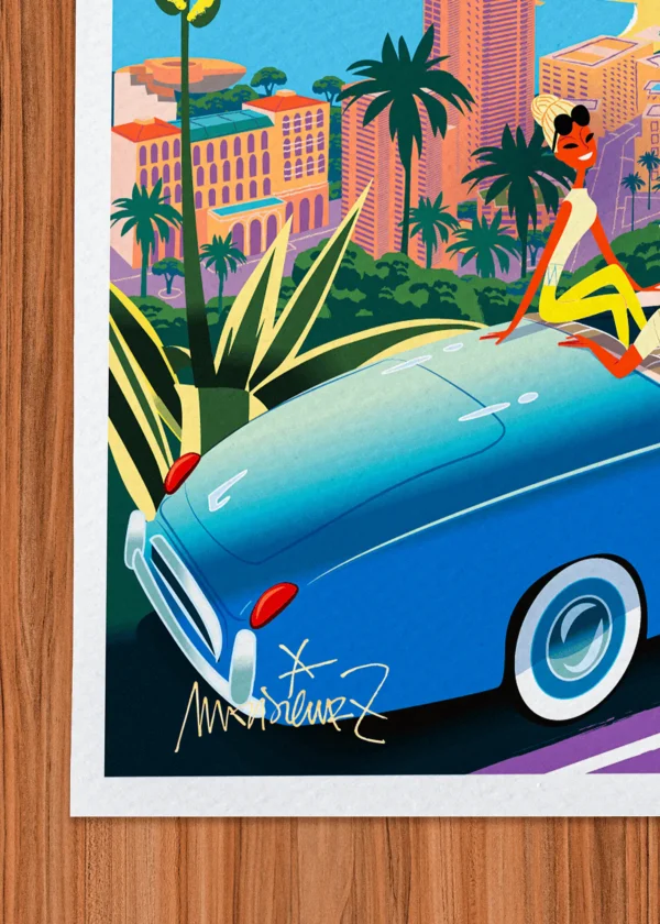 Signature-391 Affiche Monaco Signée Monsieur Z, Tirage d'art,
