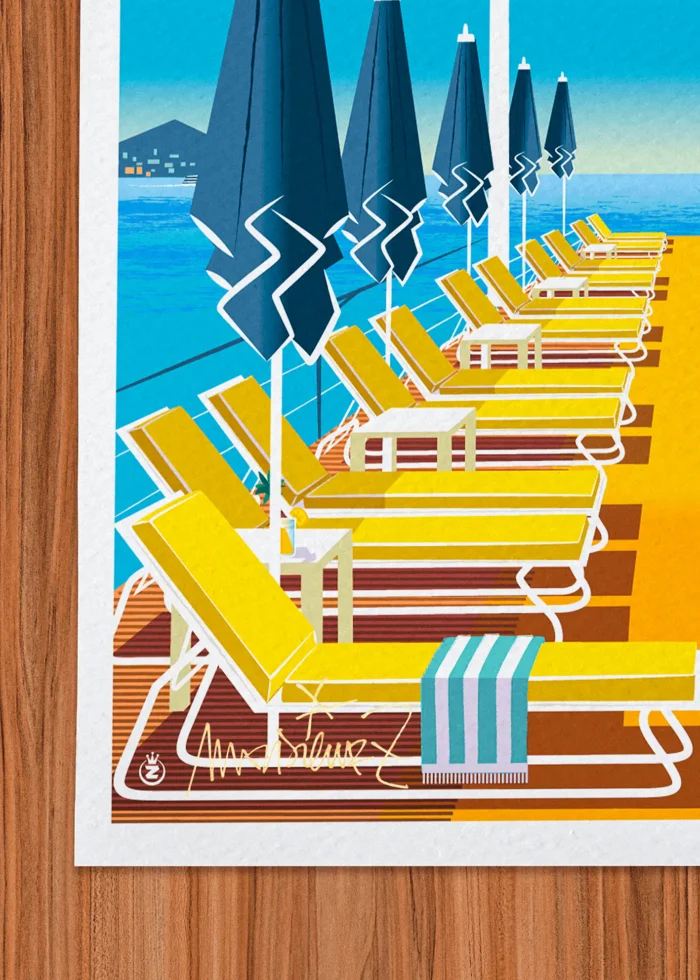 Signature-392 Affiche Monaco Signée Monsieur Z, Tirage d'art,