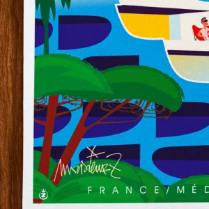 Affiche La grande motte Signée Monsieur Z, Tirage d'art,