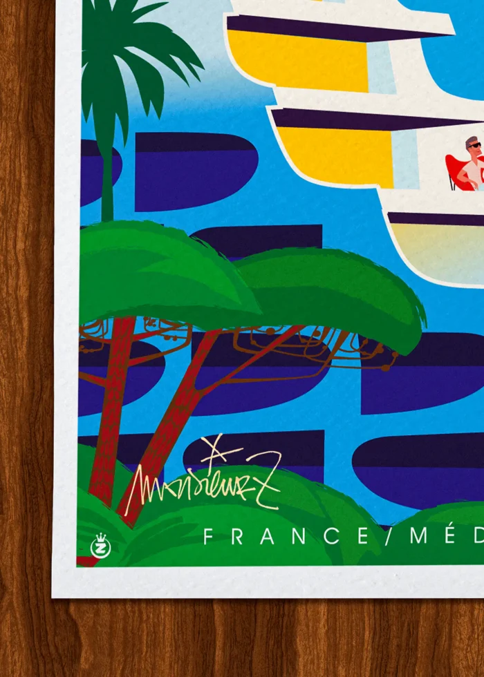 Signature-393 Affiche La grande motte Signée Monsieur Z, Tirage d'art,