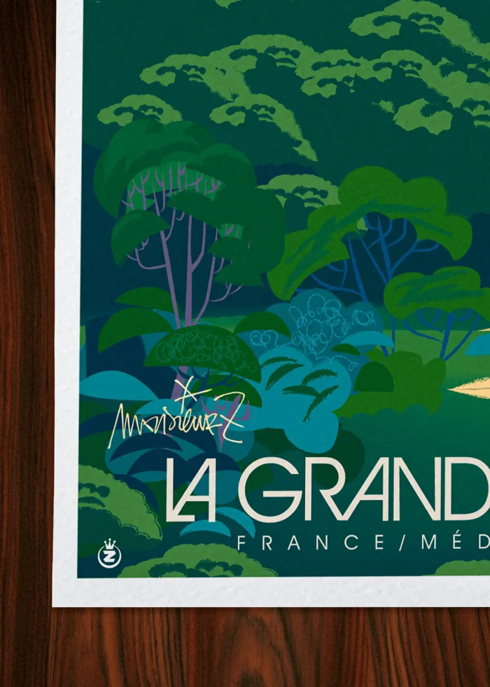 Signature-394 Affiche La grande motte Signée Monsieur Z, Tirage d'art,