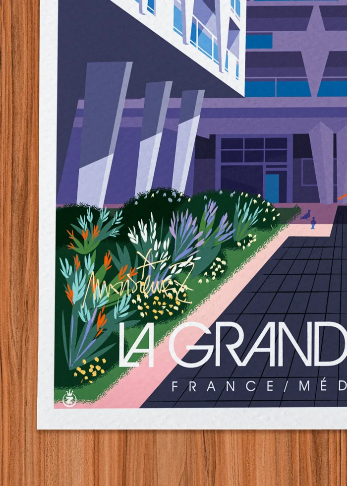 Signature-395 Affiche La grande motte Signée Monsieur Z, Tirage d'art,