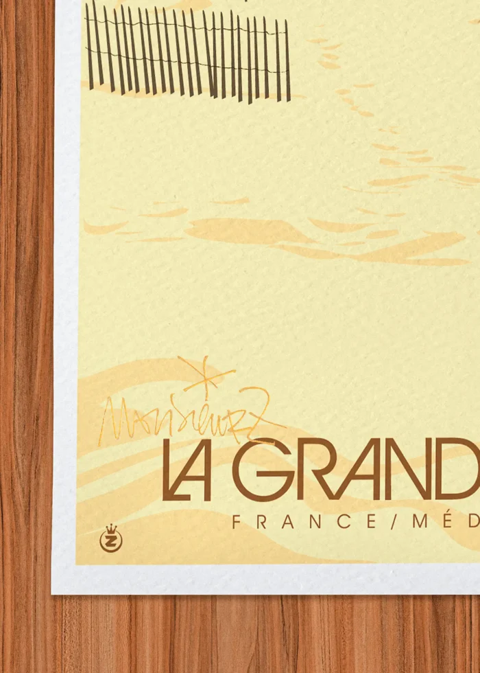 Signature-396 Affiche La grande motte Signée Monsieur Z, Tirage d'art,