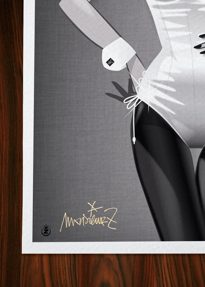 Signature-397 Affiche Play Boy Signée Monsieur Z, Tirage d'art,