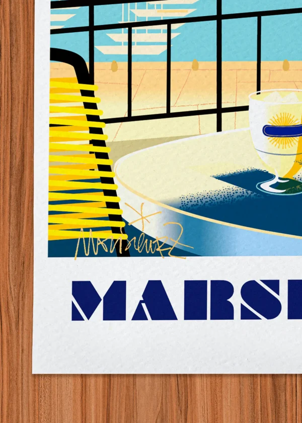 Signature-403 Affiche Marseille Signée Monsieur Z, Tirage d'art,