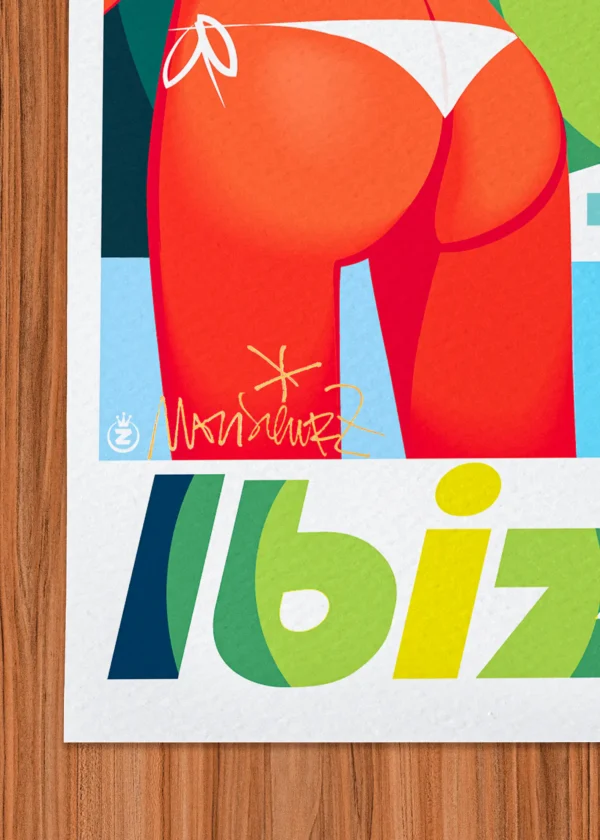 Signature-405 Affiche Ibiza Signée Monsieur Z, Tirage d'art,