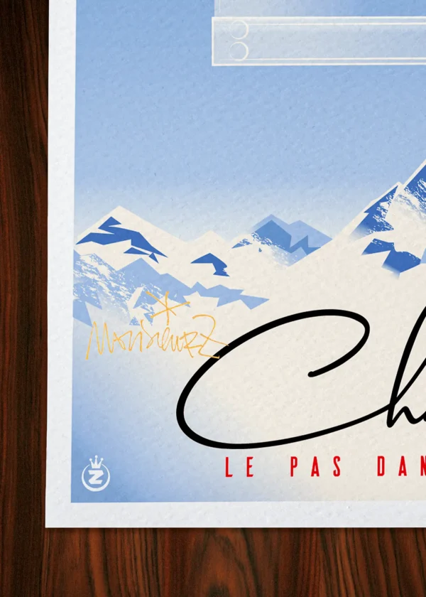 Signature-409 Affiche montagne Signée Monsieur Z, Tirage d'art,