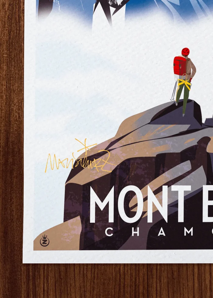 Signature-411 Affiche montagne Signée Monsieur Z, Tirage d'art,