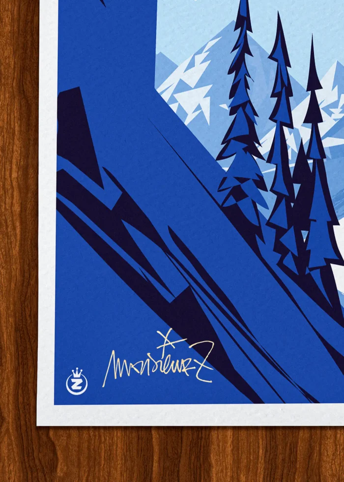 Signature-413 Affiche montagne Signée Monsieur Z, Tirage d'art,