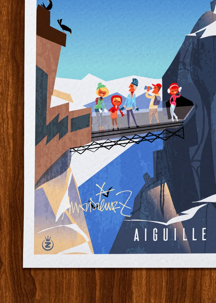 Signature-414 Affiche montagne Signée Monsieur Z, Tirage d'art,