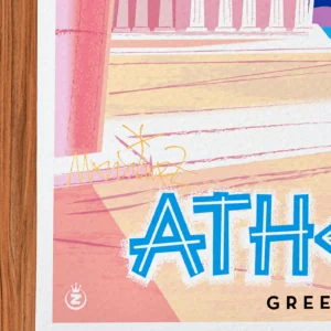 Affiche Athenes Signée Monsieur Z, Tirage d'art,