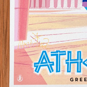Affiche Athenes Signée Monsieur Z, Tirage d'art,