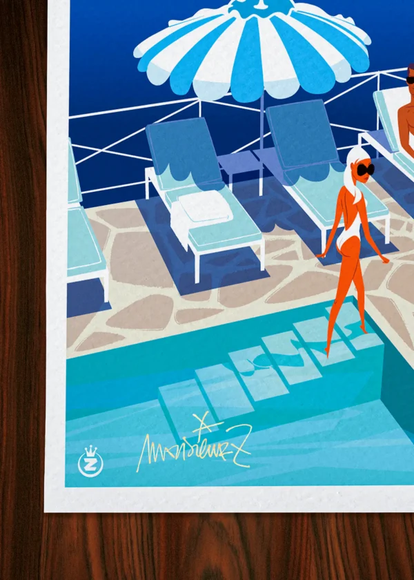 Signature-417 Affiche hotel Signée Monsieur Z, Tirage d'art,