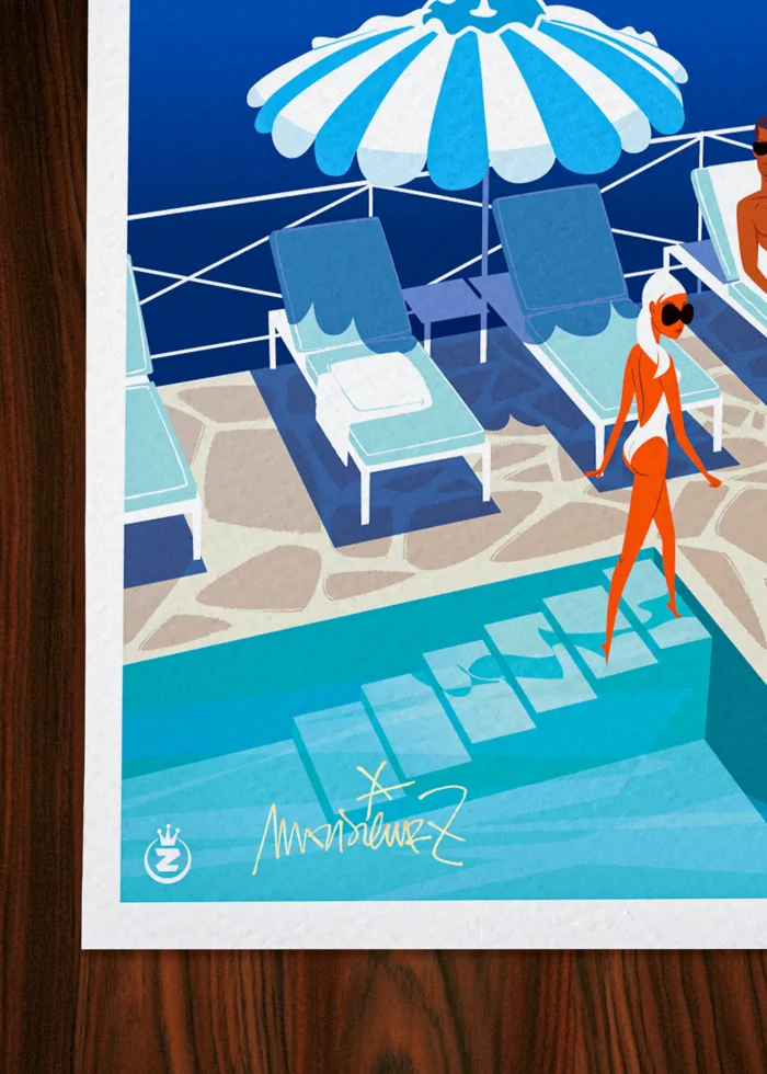 Signature-417 Affiche hotel Signée Monsieur Z, Tirage d'art,