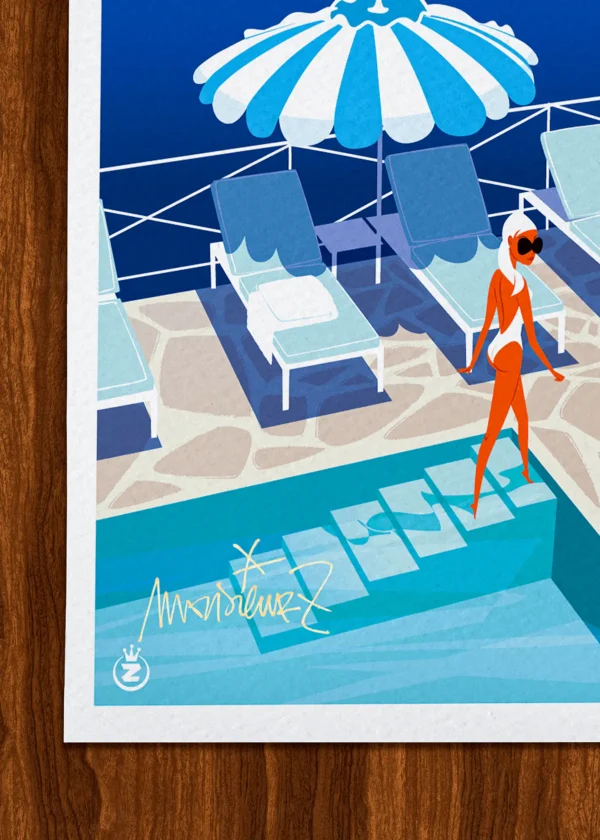 Signature-418 Affiche hotel Signée Monsieur Z, Tirage d'art,