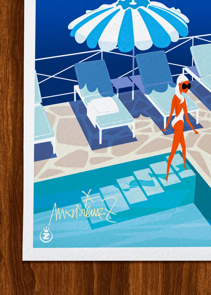 Signature-418 Affiche hotel Signée Monsieur Z, Tirage d'art,