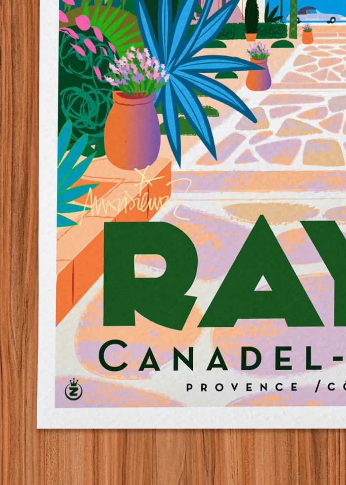 Signature-420 Affiche Rayol Signée Monsieur Z, Tirage d'art,