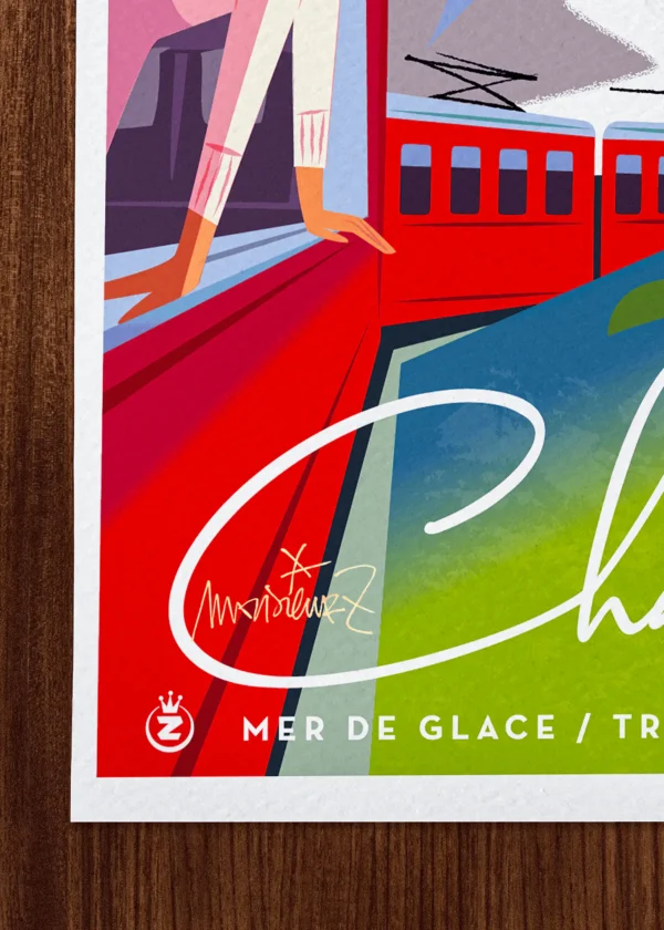 Signature-422- Affiche Montagne Signée Monsieur Z, Tirage d'art,