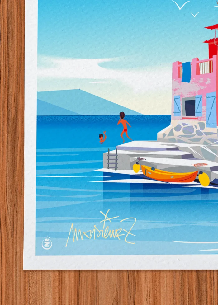 Signature-424 Affiche toulon Signée Monsieur Z, Tirage d'art,