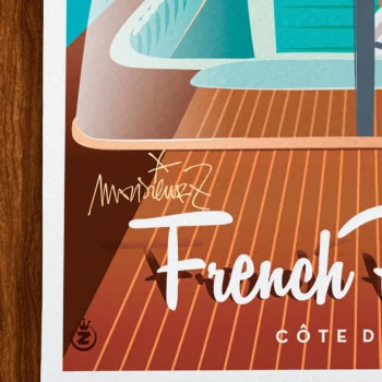 Affiche french riviera Signée Monsieur Z, Tirage d'art,