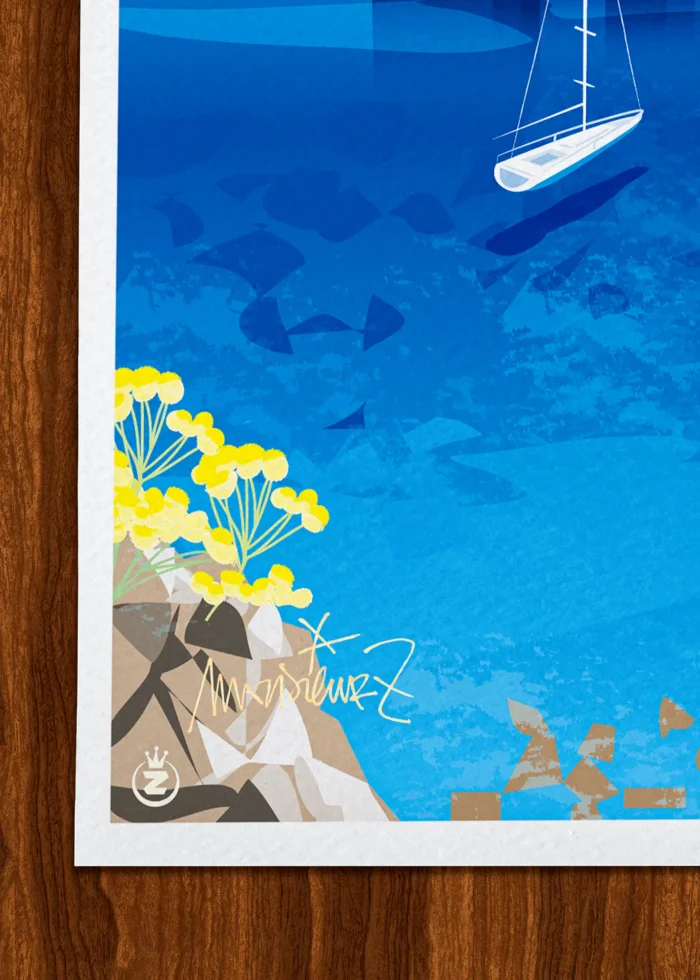 Signature-434 Affiche Corse Signée Monsieur Z, Tirage d'art,