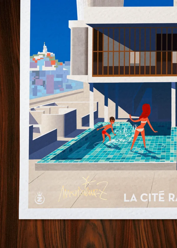 Signature-436 Affiche architecture Signée Monsieur Z, Tirage d'art,