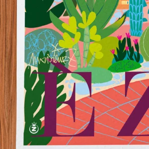 Affiche èze Signée Monsieur Z, Tirage d'art,