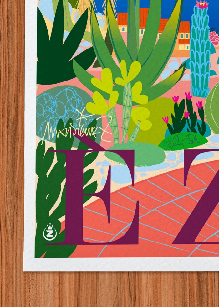 Signature-438 Affiche èze Signée Monsieur Z, Tirage d'art,