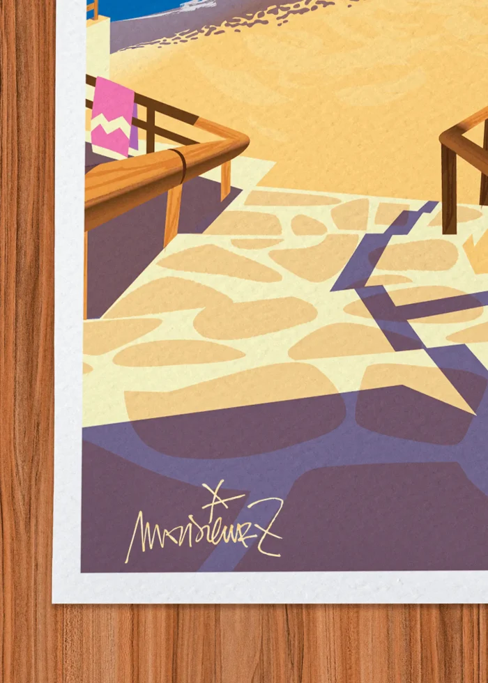 Signature-439 Affiche plage Signée Monsieur Z, Tirage d'art,