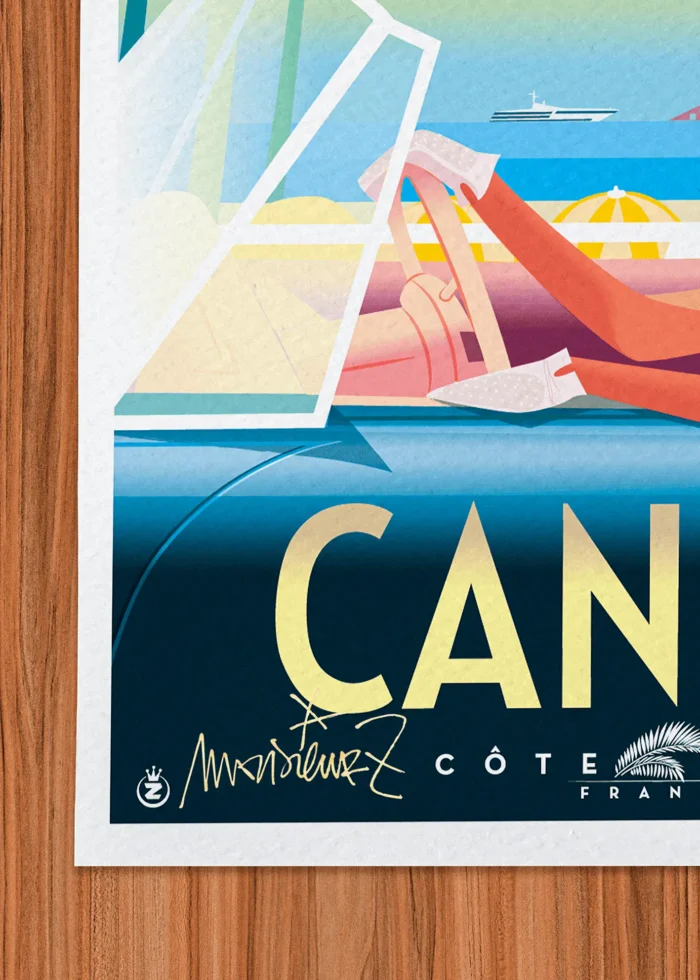 Signature-441 Affiche Cannes Signée Monsieur Z, Tirage d'art,