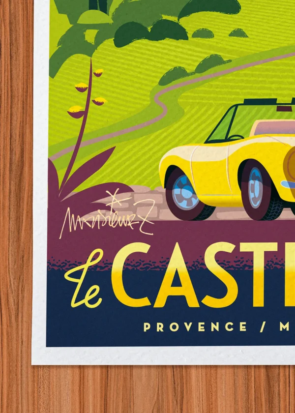 Signature-442 Affiche Castellet Signée Monsieur Z, Tirage d'art,