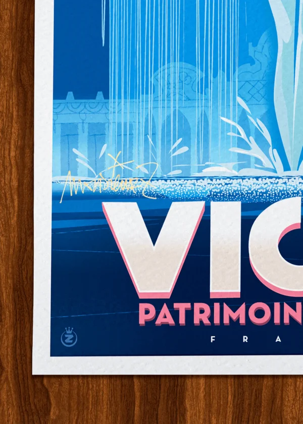 Signature-450 Affiche Vichy Signée Monsieur Z, Tirage d'art,