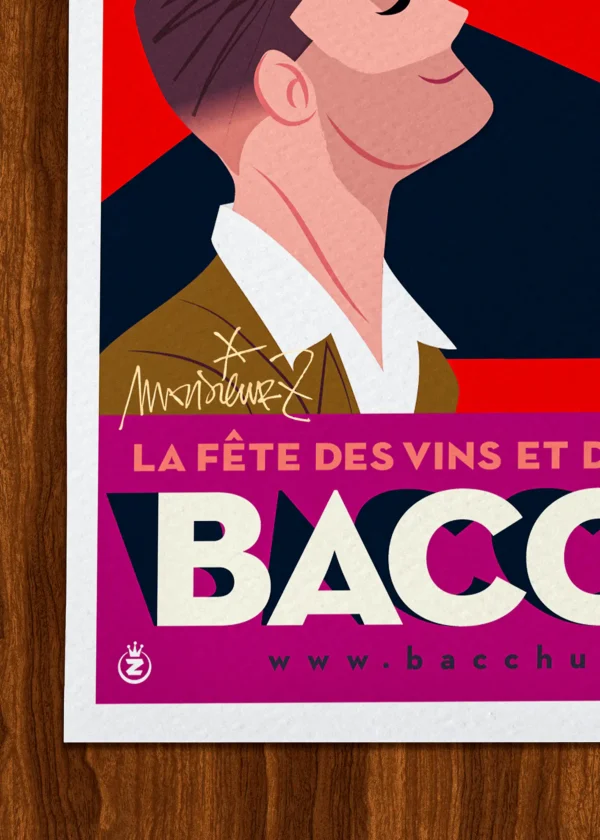 Signature-454 Affiche Bacchus Signée Monsieur Z, Tirage d'art,