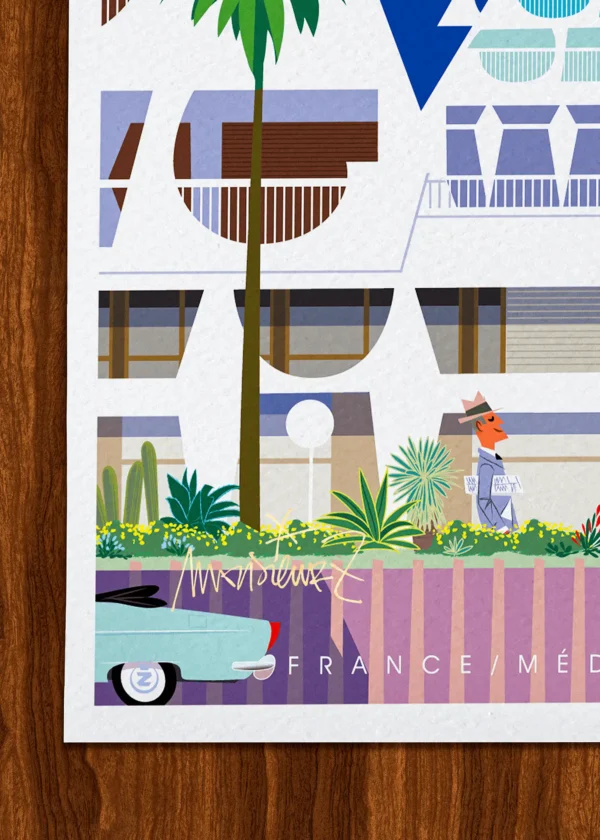 Signature-458 Affiche La grande motte Signée Monsieur Z, Tirage d'art,