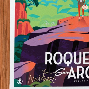 Affiche Roquebrune Signée Monsieur Z, Tirage d'art,