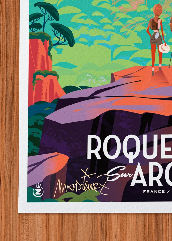 Signature-461 Affiche Roquebrune Signée Monsieur Z, Tirage d'art,