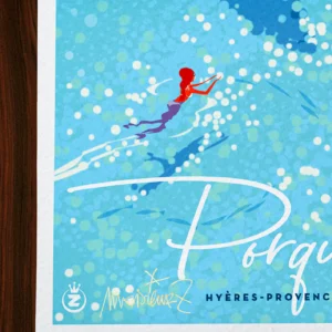 Affiche Porquerolles Signée Monsieur Z, Tirage d'art,